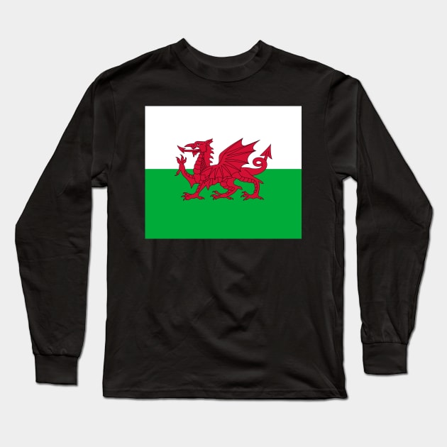 Wales (Cymru) - The Welsh Dragon Flag - Plain and Simple Long Sleeve T-Shirt by SolarCross